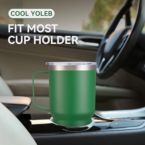 Image of 30 oz Stainless Steel Tumblers Bulk with Handle and Lid, 8 Pack | Powder Coated, Double Wall Vacuum Insulated, Leak Proof Lid, Keep Drinks Cold and Hot, for office, party, camping,Dark Green