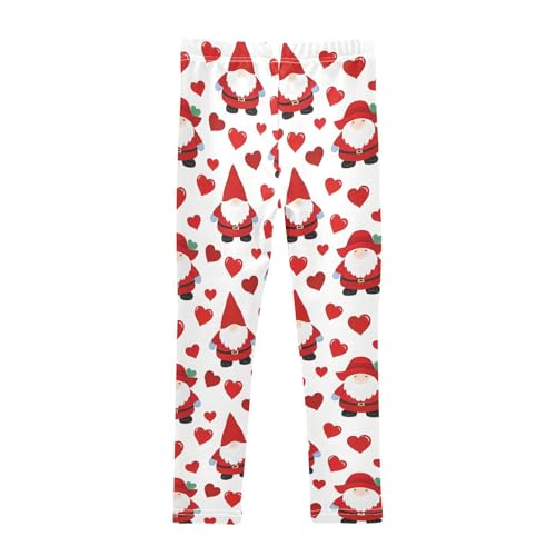 Cute Valentines Day Gnome Love Girls Leggings Soft Stretch Workout Yoga Dance Pants for Kids Casual Tights2