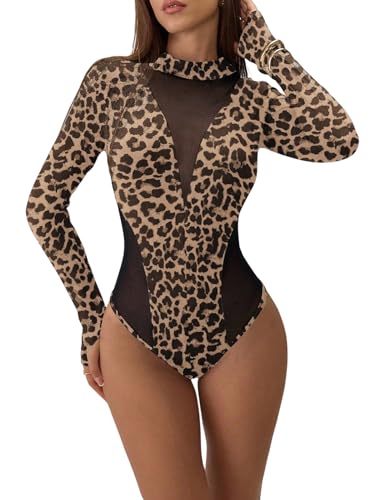 Body élégant pour femme manches longues col montant tenue festival chic