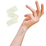Run The Mile You're In Temporary Tattoos (3 Sheets) – Motivational Conscious Ink Style – Fine Line Waterproof Vegan Tattoo for Runners, 5K, Marathon, Ultra – Sweatproof Lettering