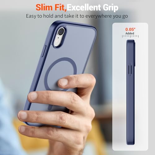 Image of SUPFINE Magnetic for iPhone XR Phone Case Lavender Gray | Translucent Matte, Compatible with MagSafe, Military Grade Drop Proof, Rugged Shockproof Protective