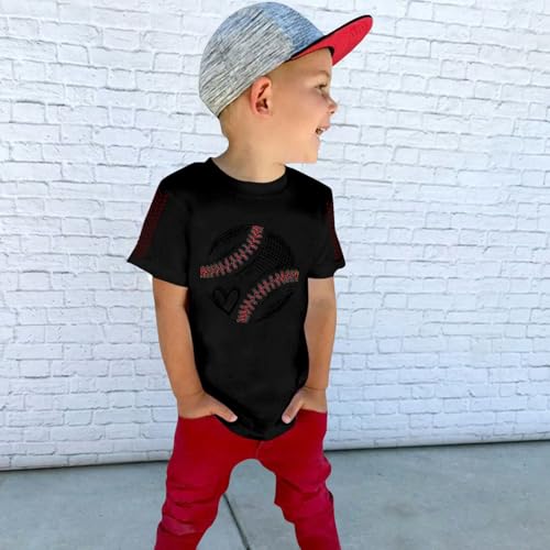 Cute Baseball T Shirt for Girls Short Sleeve Crewneck Cotton Tee Shirts Cute Tops for Kids Graphic Tees Summer Clothes3