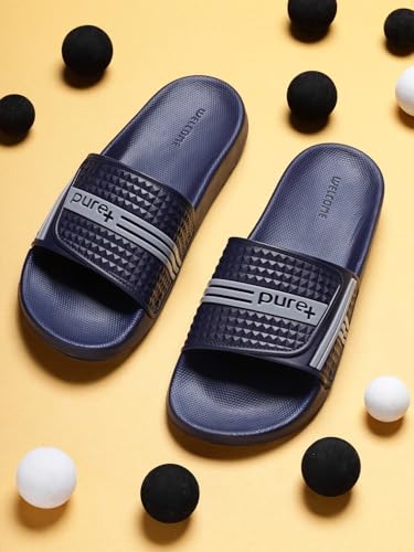 Image of URJO PURE 55 Men's Sliders /Slippers Lightweight Super Flexible Arch Support Durable Anti Skid & Stylish Dailywear Sliders /Slippers for Men (URJO By Welcome)