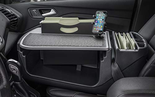 Image of AutoExec AE-FMEF-PI-PM-GT Efficiency FileMaster Car Desk for Your Vehicle Workstation and Mobile Office, with 400 watt Power Inverter and Phone Mount | Vehicle Workstation, Mobile Office, 400 Watt Power Inverter, Phone Mount