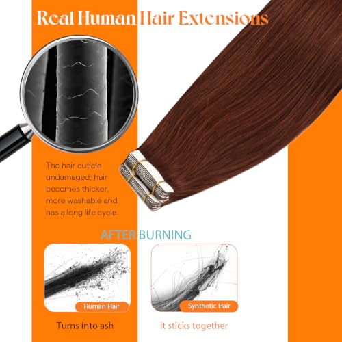 Image of Sunny Hair Tape in Hair Extensions 22Inch Long Warm Manogany Brown