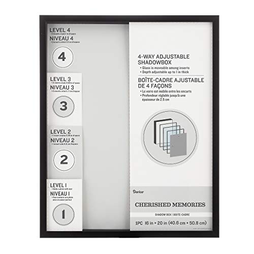 Darice Black, 4-Way Adjustable Shadowbox, 16 x 20 Inches