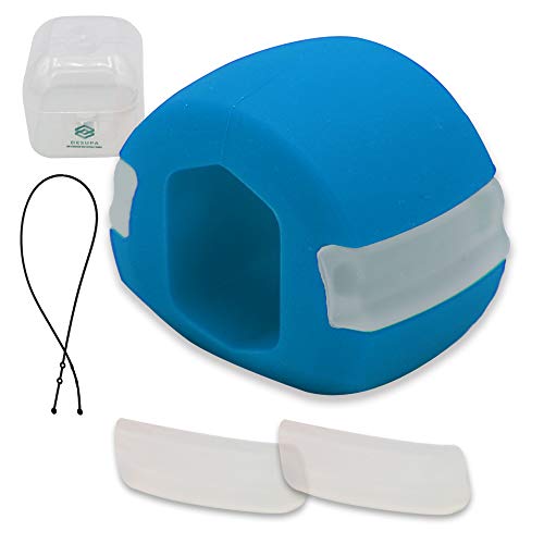 DESUPA Jawline Exerciser, Jaw Exerciser, Jawline Shaper, Double Chin Reducer, Neck Facial Workout, Toning Neck Face Line, Mouth Exercise to tone de Jawliner, Fitness Strengthener for Men&Women(Blue)