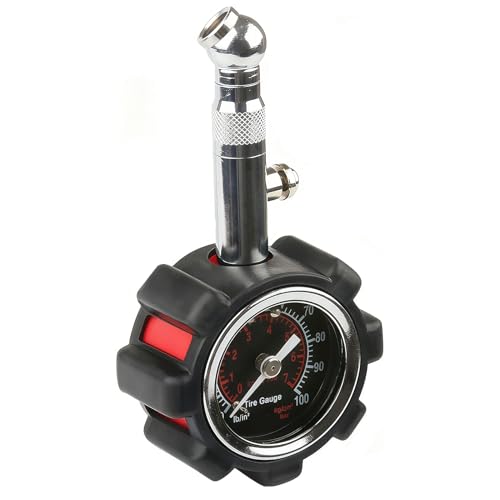 Reifendruckprüfer Geeicht 0-100 Psi, Analog Auto Luftdruckprüfer mit 1.5' Zifferblatt Präzision, Digital Reifendruckmesser Mechanische, Tire Pressure Gauge für Motorräder Auto SUV Transporter