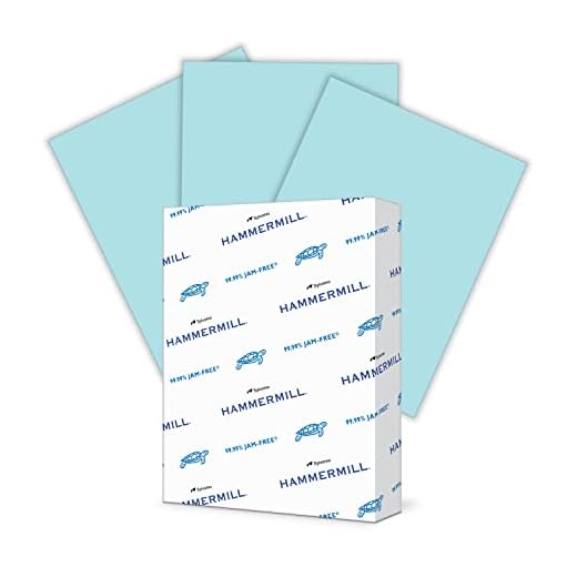 Hammermill Colored Paper, 24 lb Blue Printer Paper, 8.5 x 11-1 Ream (500 Sheets) - Made in the USA, Pastel Paper, 103671R