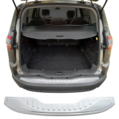 Recambo | Protector de Parachoques Trasero | Compatible con Ford S MAX | WA6 | Acero Inoxidable Mate | Protección Borde de Carga