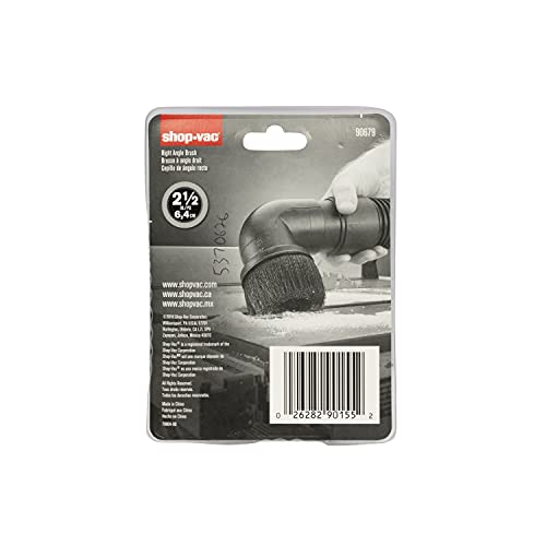 Image of Shop-Vac 9067900 2.5 Inch Diameter Right Angle Brush, Ideal for Dusting Blinds And Irregular Surfaces, Works with 2.5 Inch Hose, Black, (1-Pack)