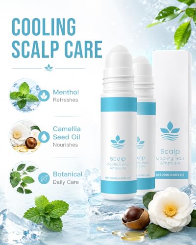 Targeted Hair Growth Roll-On Serum for Thinning Hair, Scalp & Hairline, Menthol & Camellia Oleifera Seed Oil, Non-Greasy Hair Strengthening Treatment, Men & Women, 2 Pack — view 6