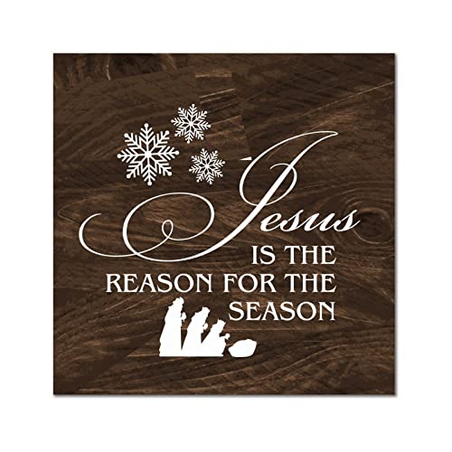 Plaque Jésus de Noël en bois premium : tableau rétro 30,5 cm pour déco haut de gamme
