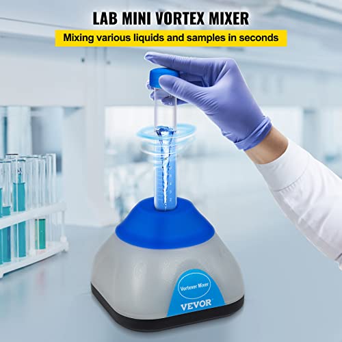 Image of VEVOR Vortex Mixer, 3000rpm Mini Vortex Mixer Shaker, Touch Function Scientific Lab Vortex Shaker, Mix Up to 50ml, 6mm Orbital Diameter for Test Tube, Tattoo Ink, Nail Polish, Eyelash Adhesives, Paint