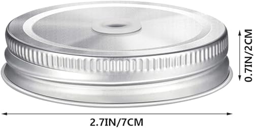Vista 13 de 2 tarros de acero inoxidable con diseño de sellado, tapas de conservas a prueba de fugas con agujeros para popote para uso doméstico, se adapta a
