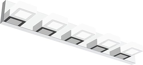 Miniatura 10 de Ralbay Lámpara de Tocador de 4 Luces de Níquel Cepillado para Baño Lámpara de Baño Moderna de LED en Metal y Acrílico cepillado níquel,Negro-5