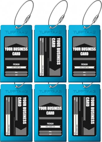 Luggage Tags Business Card Holder by TUFFTAAG - Durable Travel ID Bag Tag