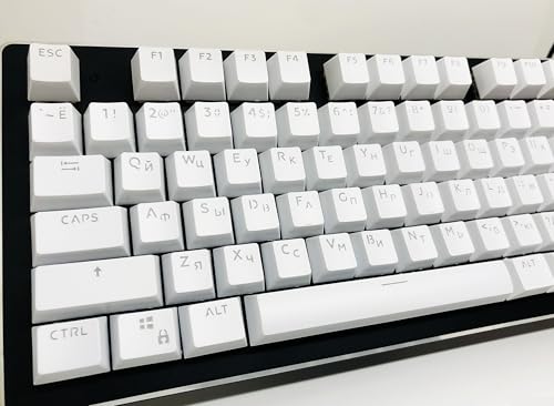 Touches russes OEM pour clavier mécanique MX blanc - Lot de 132 touches rétroéclairées