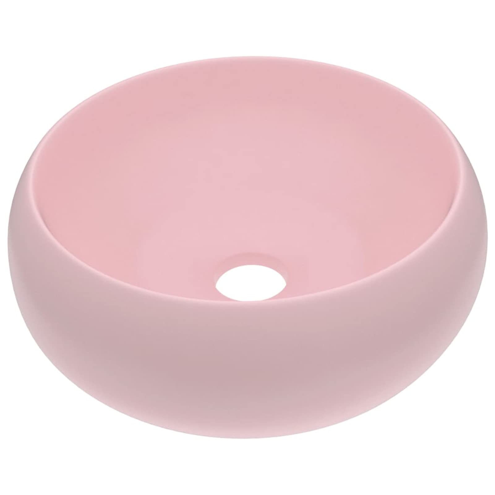Lavabo de lujo, XIAOGUANG Lavabo Sobre Encimera, Lavamanos Para Baños, Lavabo Baño, Muebles De Baño, Mueble Lavabo, redondo cerámica rosa mate 40x15 cm