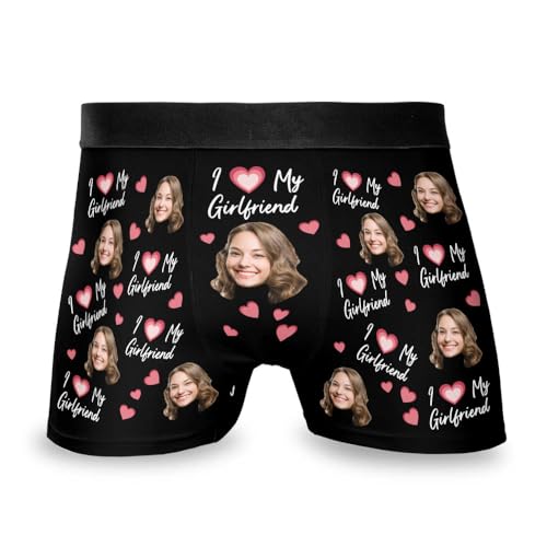 LASFOUR Personalized Boxers for Men, Custom Boxers with Faces on Them, Boxer Gift for Him, Boyfriend, Husband