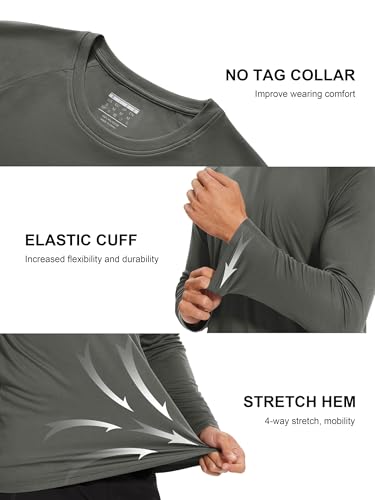 Image of MAGCOMSEN Men's Long Sleeve Shirts UPF 50+ UV Sun Protection Athletic Shirts for Hiking Running Workout Rash Guard