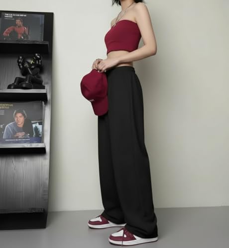 Image of dockstreet Straight Wide fit Long Length Open Bottom Jogger for Women /Trending Multi Pocket Style, Relaxed Casual Pants for Women