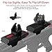 GLKTRS Flip Up Sights Fiber Optic Red Green Dot Sights Folding Polymer Sights for Picatinny Rail Adjustable Front and Backup Sights Set (Black)