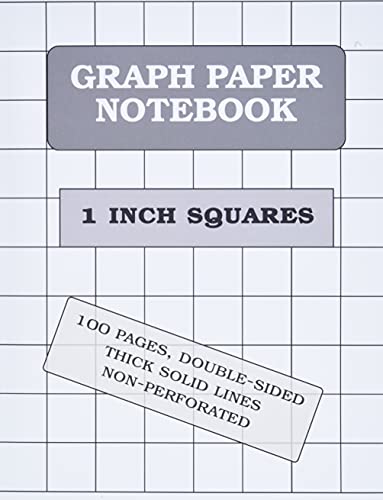 Graph Paper Notebook: 1 Inch squares (100 pages, thick solid lines)