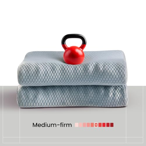 Image of Duroflex Dual Support Orthopedic Memory Foam Pillow, Dual-Sided, Cooling Ice Dough Core | Arctic Ice Fabric | Orthopedic Neck & Spine Pain Relief | (23 x 14 Inch, White) | 1 Year Warranty