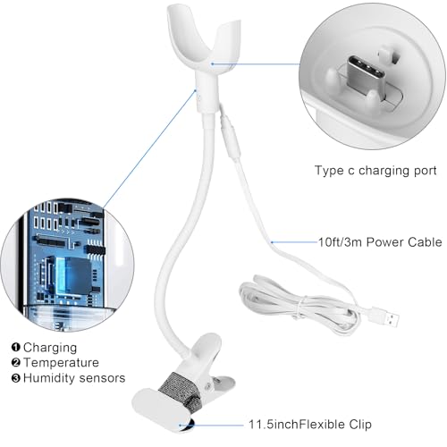 Suporte de carregador para monitor de bebê Nanit Pro com conector de porta de carregamento tipo C e
