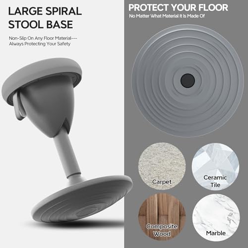Image of Adjustable Standing Desk Chair, Ergonomic Wobble Stool Standing Desk Stool, Encourage Good Posture, Height Adjustable Stool 19-30 inch, Non-Slip Base, Active Chairs for Adults