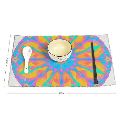 Set de table thermorésistant et isolant lot de 4 protège table lavable motif mandala