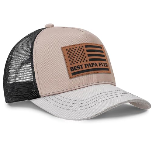 Image of Papa Gifts from Grandkids American Flag Cap Papa Hat for Grandpa