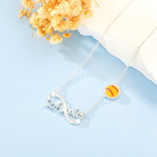 Softball/Football/Baseball/Soccer/Basketball/Volleyball/Tennis Infinity Necklace Gifts for Girls Women,14K Gold Plated Sport Accessories Birthday Christmas Jewelry Gifts for Women Girls4