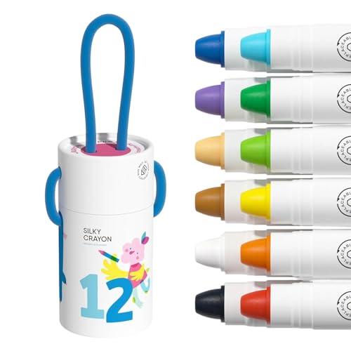Générique Crayons Lavables | 12 Crayons Torsadables Sans Aiguisage - À Prise Facile - Pour Salle de Classe Maison Voyage Rentrée Favoris Fête Noël Anniversaire Pâques