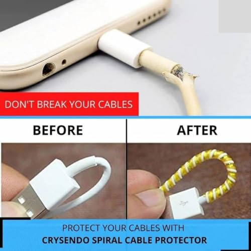 Image of Spiral Cable Protector- Cable Saver, Cord Organizer, Cable Wrap, Prevents Cable Fraying - Flexible Silicone Cable Protector for iPhone, Android, USB Cables, Earphone (Pink)