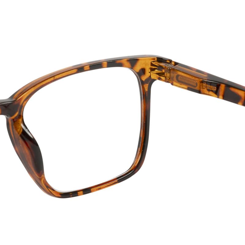 I-Sential Reading Glasses Large Lens with Case Spring Hinges Designer Style for Men Women Ladies Readers Tortoiseshell Brown 1.25 - Image 4