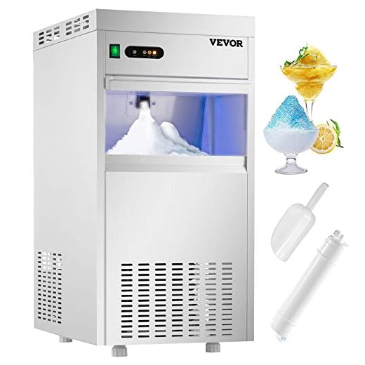 VEVOR 110V Commercial Snowflake Ice Maker 220LBS/24H, ETL Approved Food Grade Stainless Steel Flake Ice Machine Freestanding Flake Ice Maker for Seafood Restaurant, Water Filter and Spoon Included