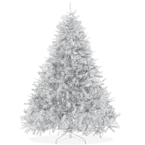 Casafield 7.5FT Silver Tinsel Artificial Holiday...