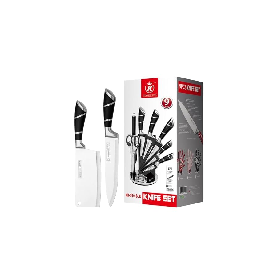 Kitchen-Knife-Set-9-Piece-Black-Kitchen-Knife-Set-with-Acrylic-Block-Non-Stick-Sharp-High-Carbon-Stainless-Steel-Knife-Set-for-Kitchen-Cutting-Meat-Slicing-Chopping-Kitchen-Women-Gifts Kitchen Knife Set, 9-Piece Black Kitchen Knife Set with Acrylic Block, Non Stick Sharp High Carbon Stainless Steel Knife Set for Kitchen Cutting Meat Slicing Chopping Kitchen Women Gifts