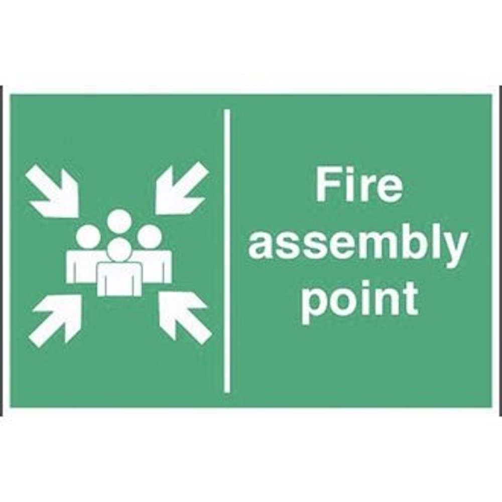 Stalwart Y921 Fire Assembly Point Sign, Rigid, 400 mm x 600 mm