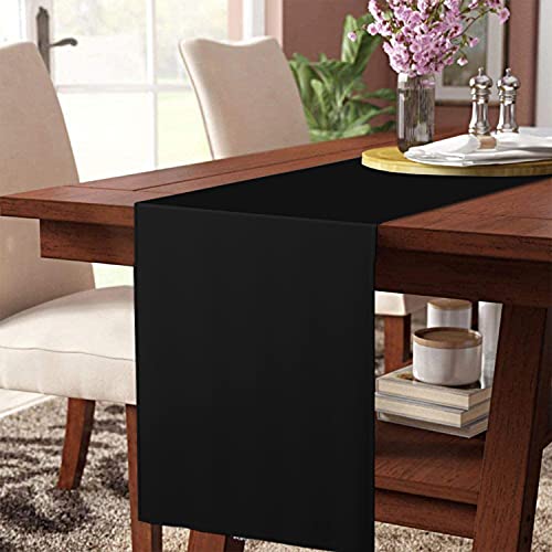 Bannerbuzz Table Runner, Polyester Fabric, 170 Gsm, Hot Knife Cut Finishing, Full Color, 1440Dpi, Dye-Sublimation Printing (30" W X 72" H, Black) #TOP1