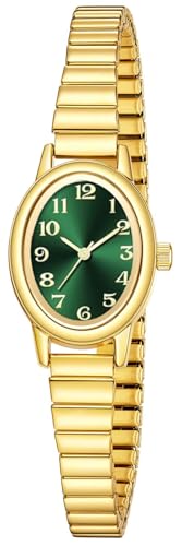 ADSBIAOYE �X���[���S�[���h�E�H�b�` ���f�B�[�X �A���r�A���� �ǂ݂₷�� ���f�B�[�X �A�i���O�r���v �X�e�����X�X�`�[���g���o���h �h��, �S�[���h-�O���[��, 6.7in-7.49in, �t�@�b�V�����L���[�g�B