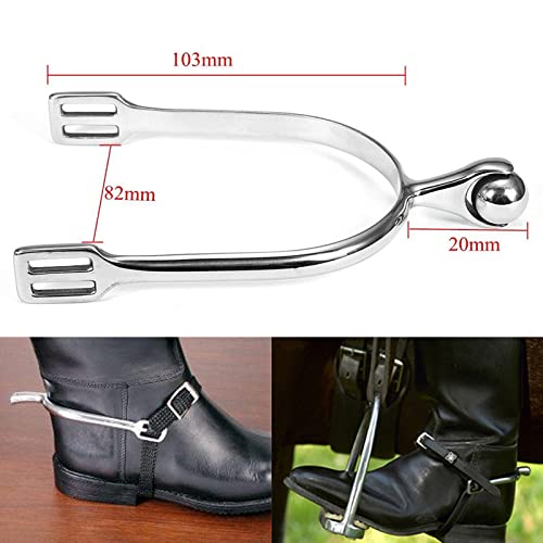 image for Kakalote A Pair Horse Spurs Stainless Steel Spurs with Roller Ball for