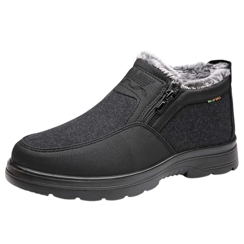 Botines de invierno con forro casual para tallas grandes, Negro , 39 EU
