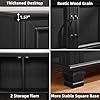 SAVOR LIFE Farmhouse Coffee Bar Table with 2-Door Cabinet, Kitchen Storage Cabinets with Open Shelf, Coffee Station for Dining Room, Kitchen, Hallway, Living Room, Black