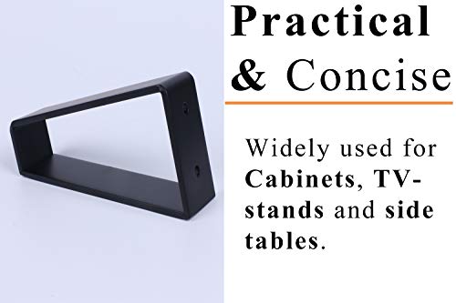 Osring 6 Inch Trapezoid Furniture Legs 4Pcs, Solid Steel Furniture Hairpin Leg For Side Table, Tv Stand And Cabinet, Black #TOP4