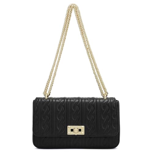 Image of Da Milano Women's Leather Shoulder Bag - Black