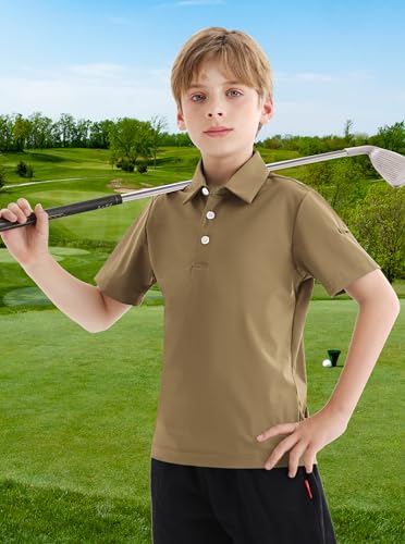 Polo Shirts for Boys Golf Polo Shirt Short Sleeve Boys Performance Polo Dry Fit Stretch Collared UPF50+ Kids Golf Shirts2