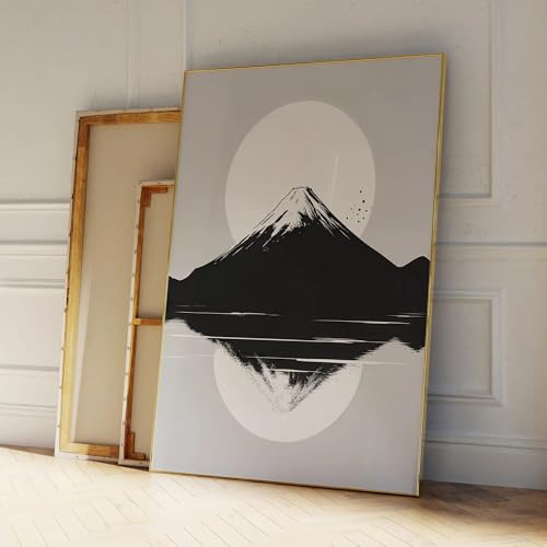 Toile murale montagne noir et blanc décoration haut de gamme